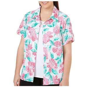 Alfred Dunner Acapulco Layered Look Floral Shirt